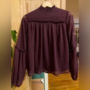 Purple Japna swiss dot blouse